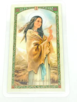 St. Kateri Tekakwitha Laminated Holy Card (Plastic Covered)