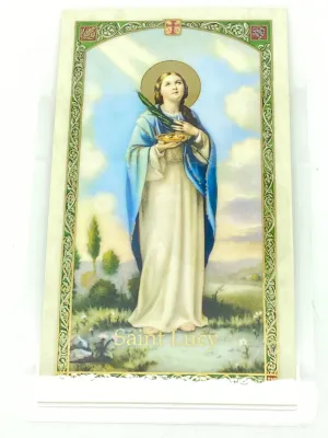 St. Lucy Laminated Holy Card (Plastic Covered)