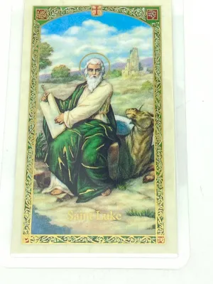St. Luke Laminated Holy Card (Plastic Covered)