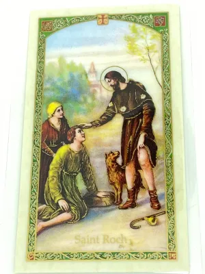 St. Roch Laminated Holy Card (Plastic Covered)