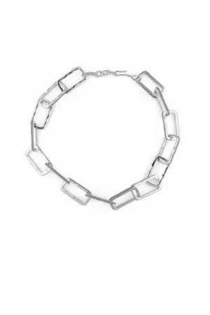STATEMENT WAVE LINK NECKLACE WITH ENAMEL