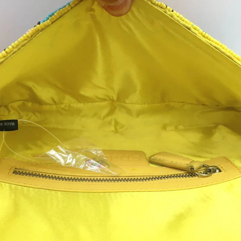 Staud Tommy Citrus Beaded Small Shoulder Bag Yellow/Multi NEW