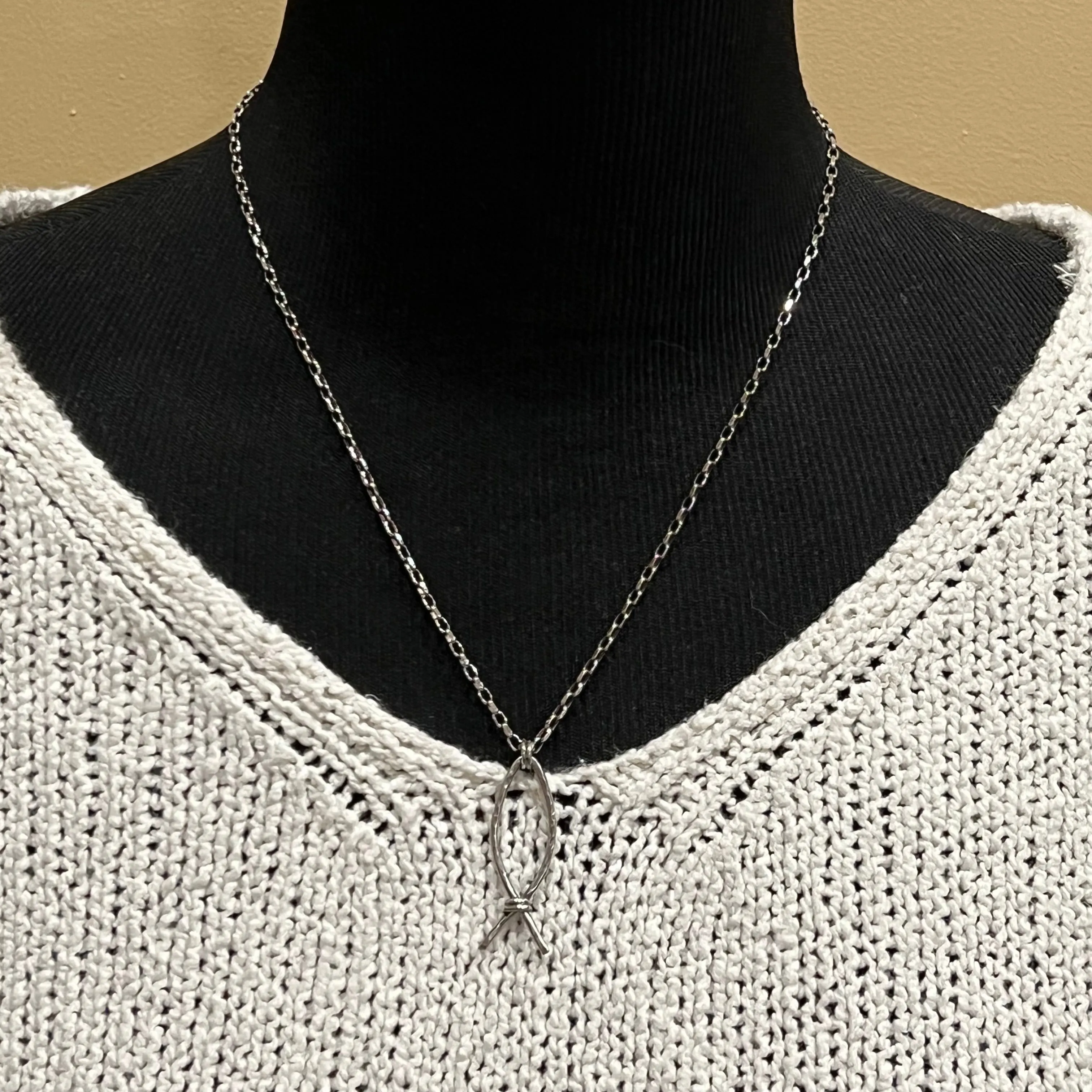 Sterling Christian Fish Necklace