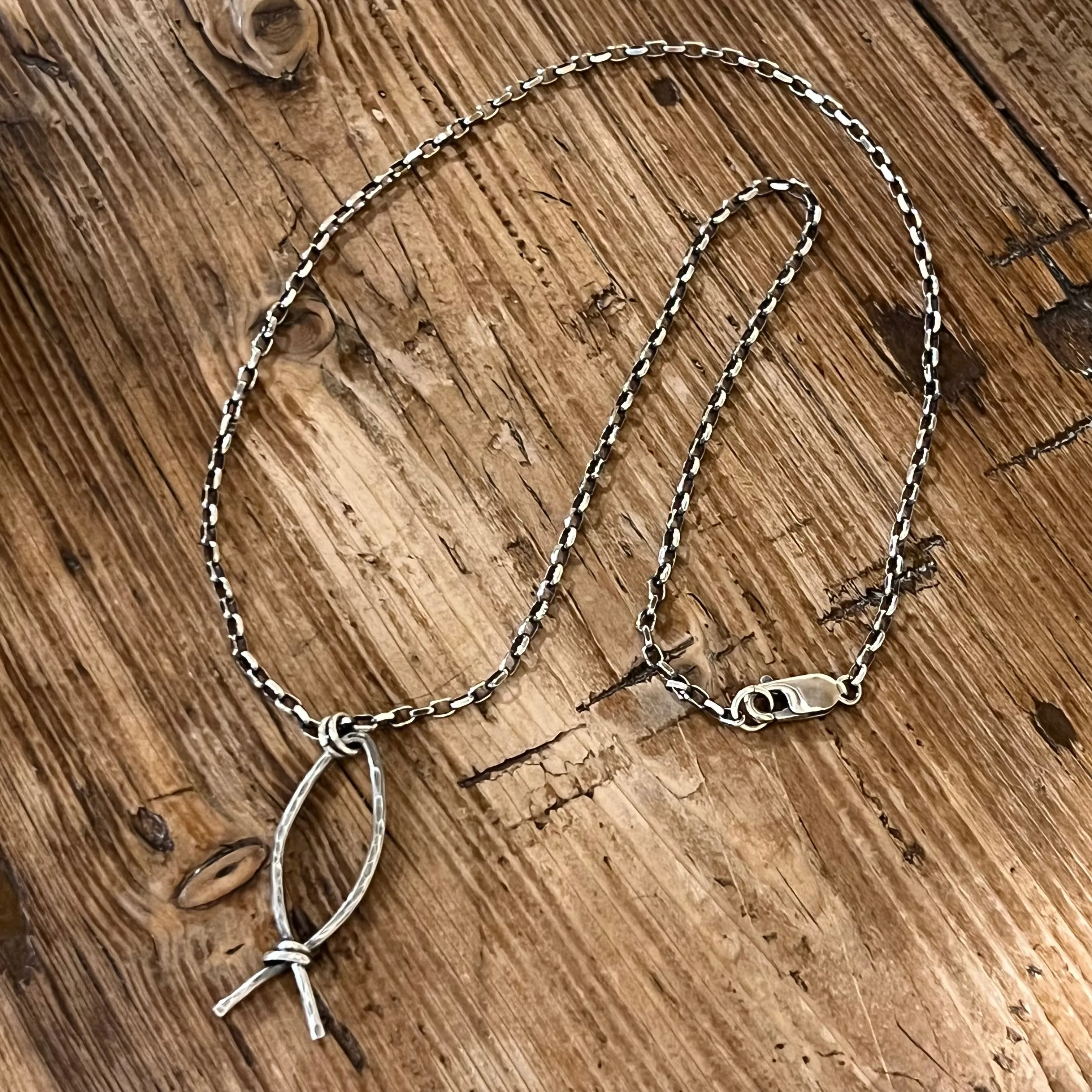 Sterling Christian Fish Necklace