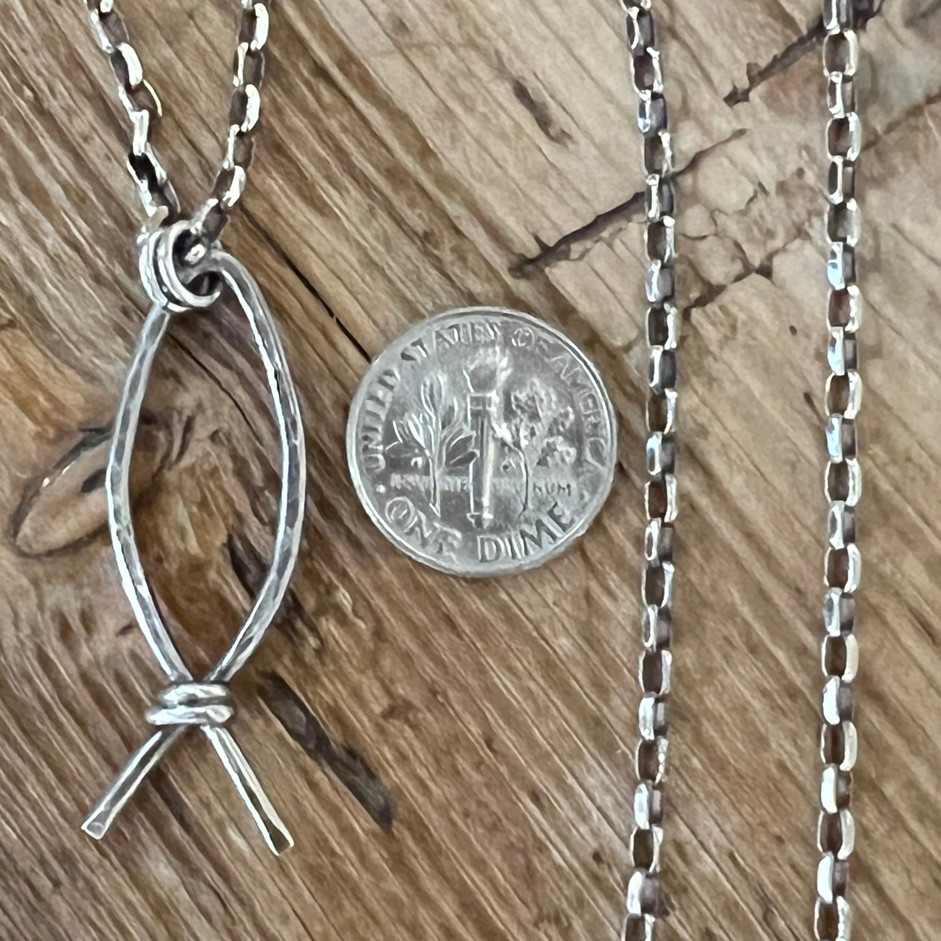 Sterling Christian Fish Necklace