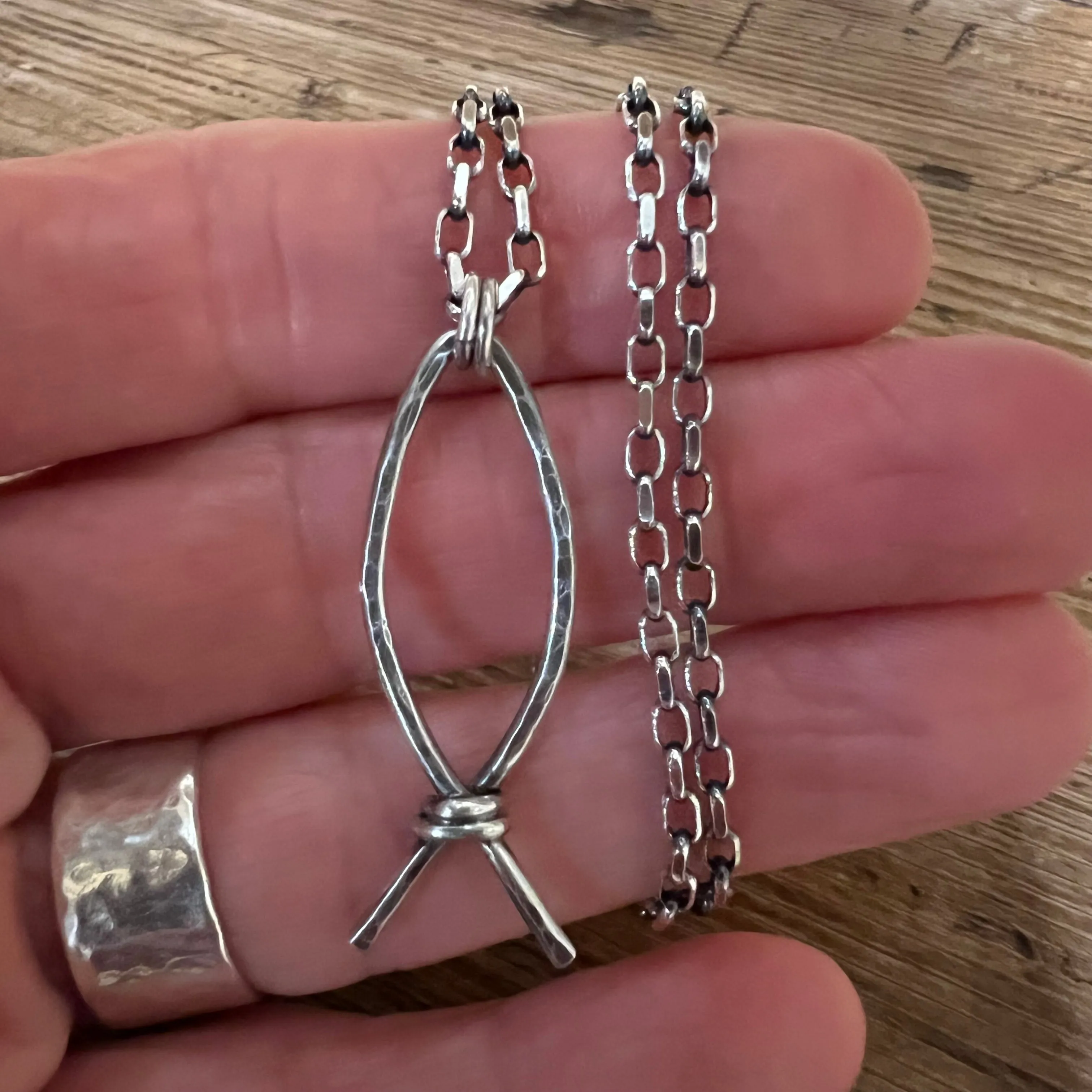 Sterling Christian Fish Necklace