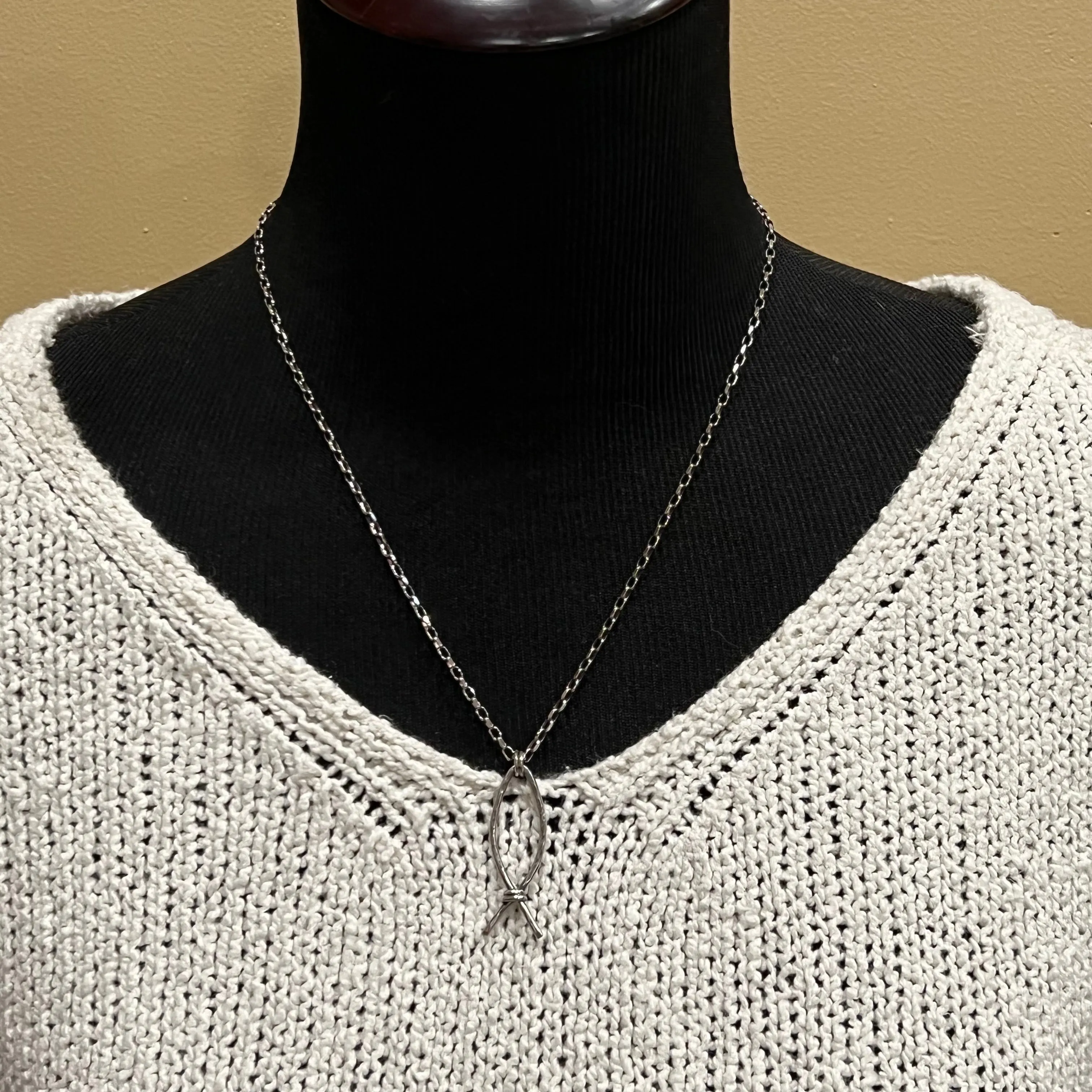 Sterling Christian Fish Necklace