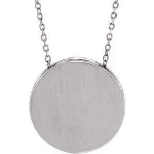 Sterling Silver 17 mm Scroll Disc 16-18" Necklace