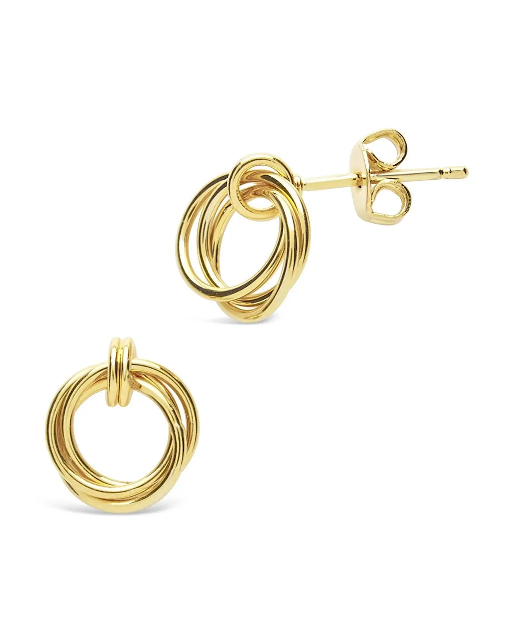 Sterling Silver Linked Circle Studs