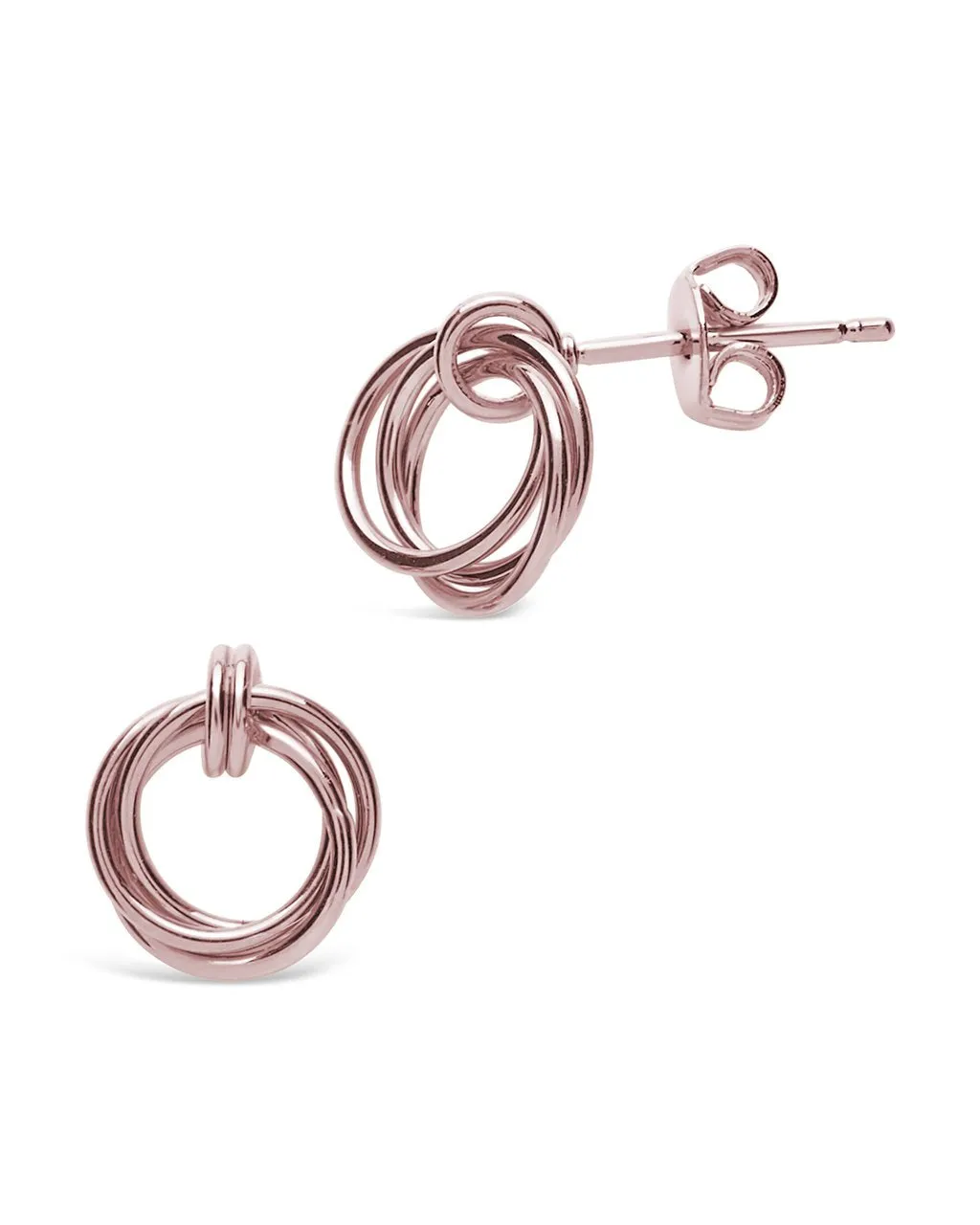 Sterling Silver Linked Circle Studs