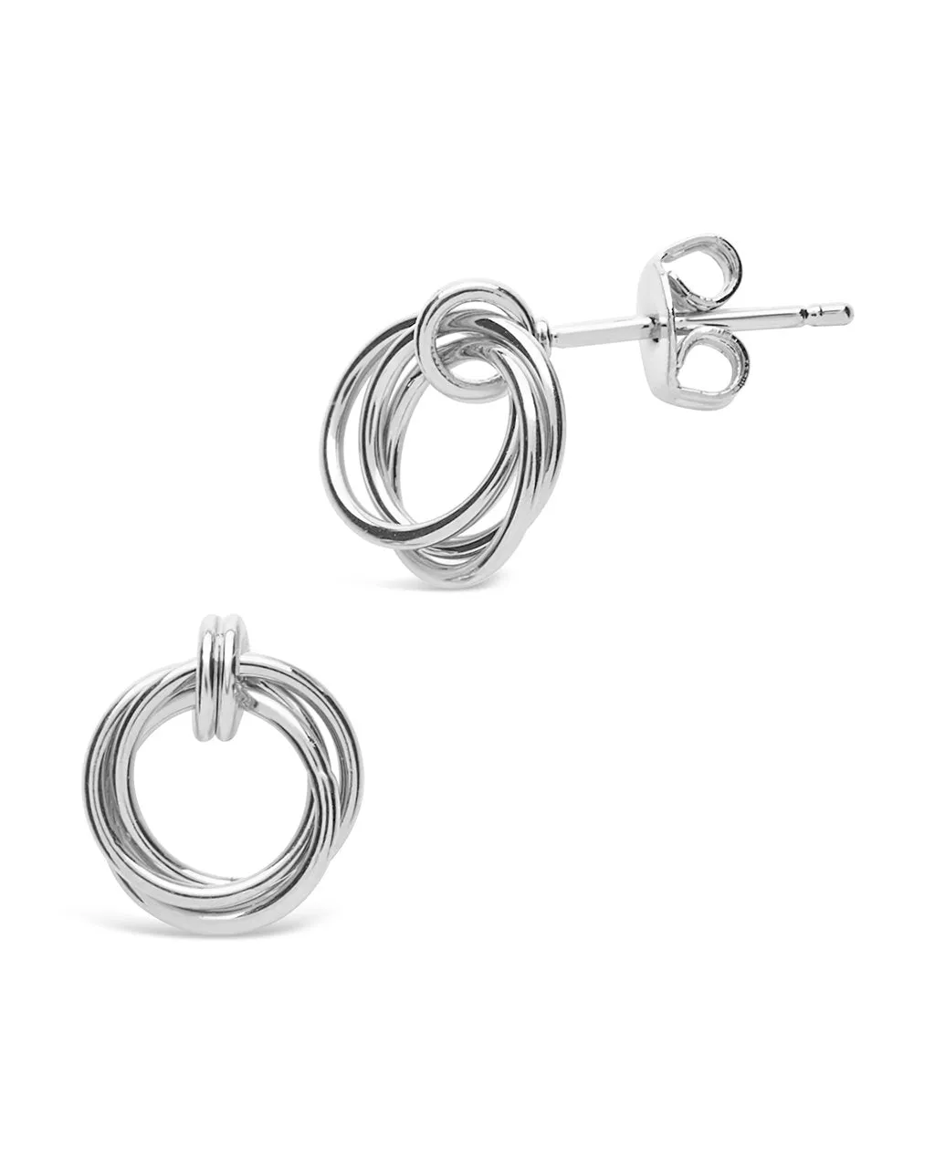 Sterling Silver Linked Circle Studs