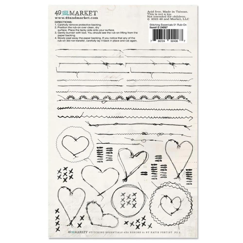 Stitching Essentials - 01 Rub On Transfers 49 and Market