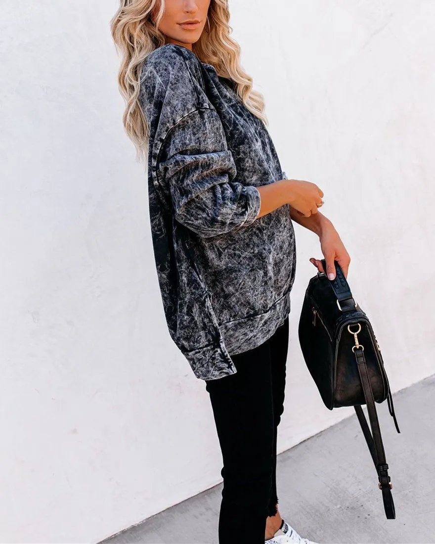 Stonestown Cotton Acid Wash Relaxed Pullover