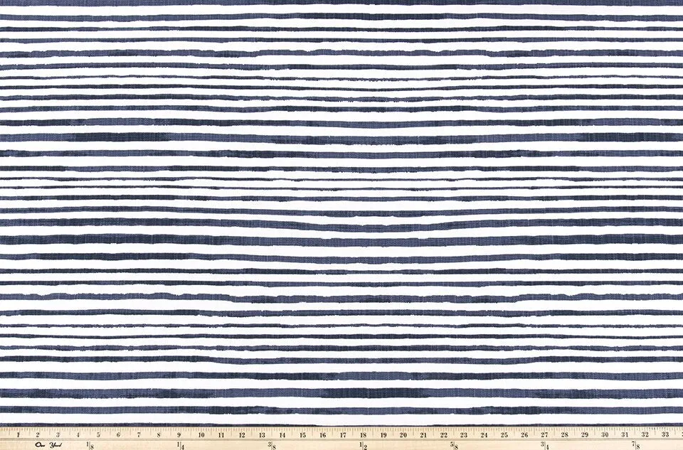 Straight Modern Valance in Denim Blue and White Stripe, Custom Made, Fully Lined, Premium Cotton Linen Fabric, Custom Made Modern  Valance, Horizon