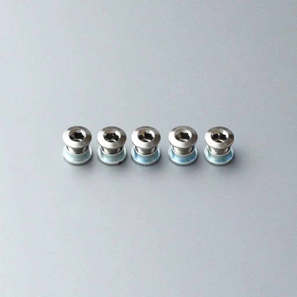 Sugino #401 Stainless Knurled Track Chainring Bolt Set