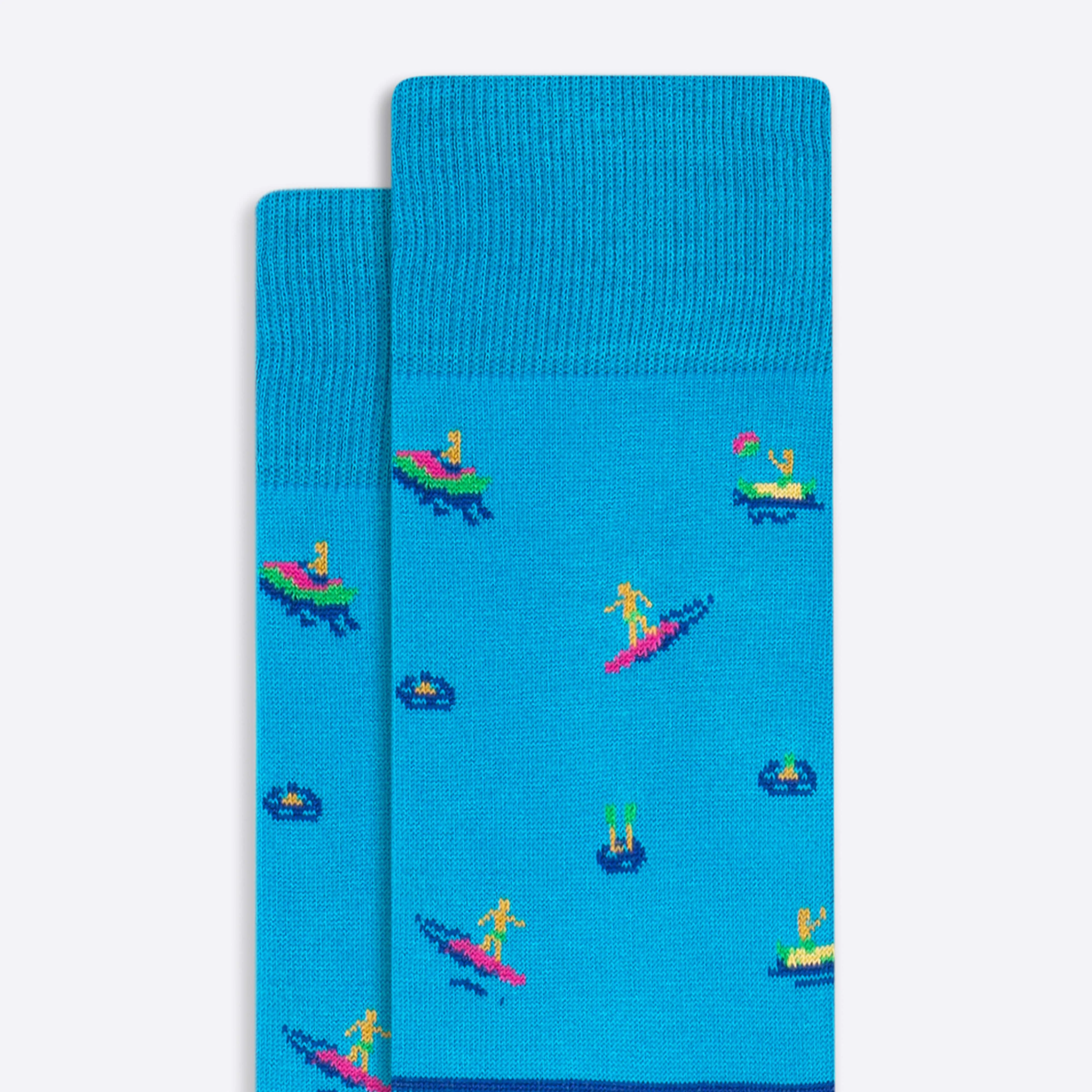 Surfers Striped Mid-Calf Socks