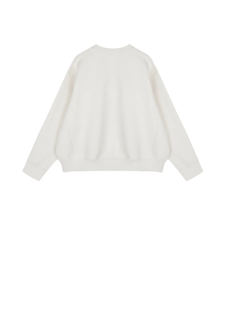 Sweatshirt / JNBY Relaxed Crew-neck Cotton Sweatshirt