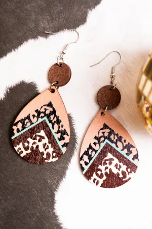 Tallulah Teardrop Wood Earrings