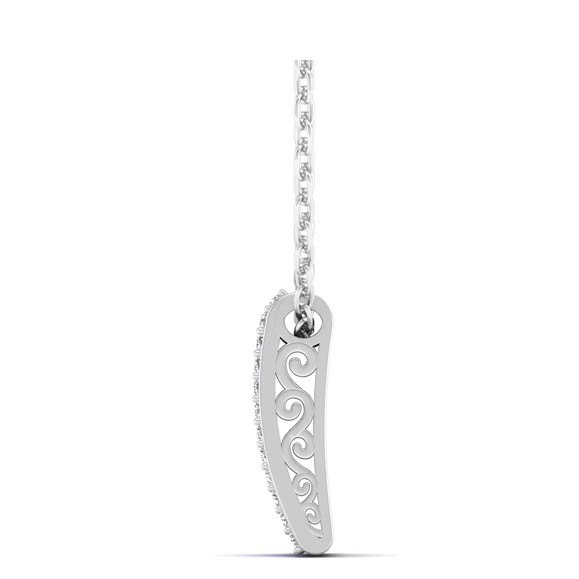 Tapered Sapphire and Diamond Pendant