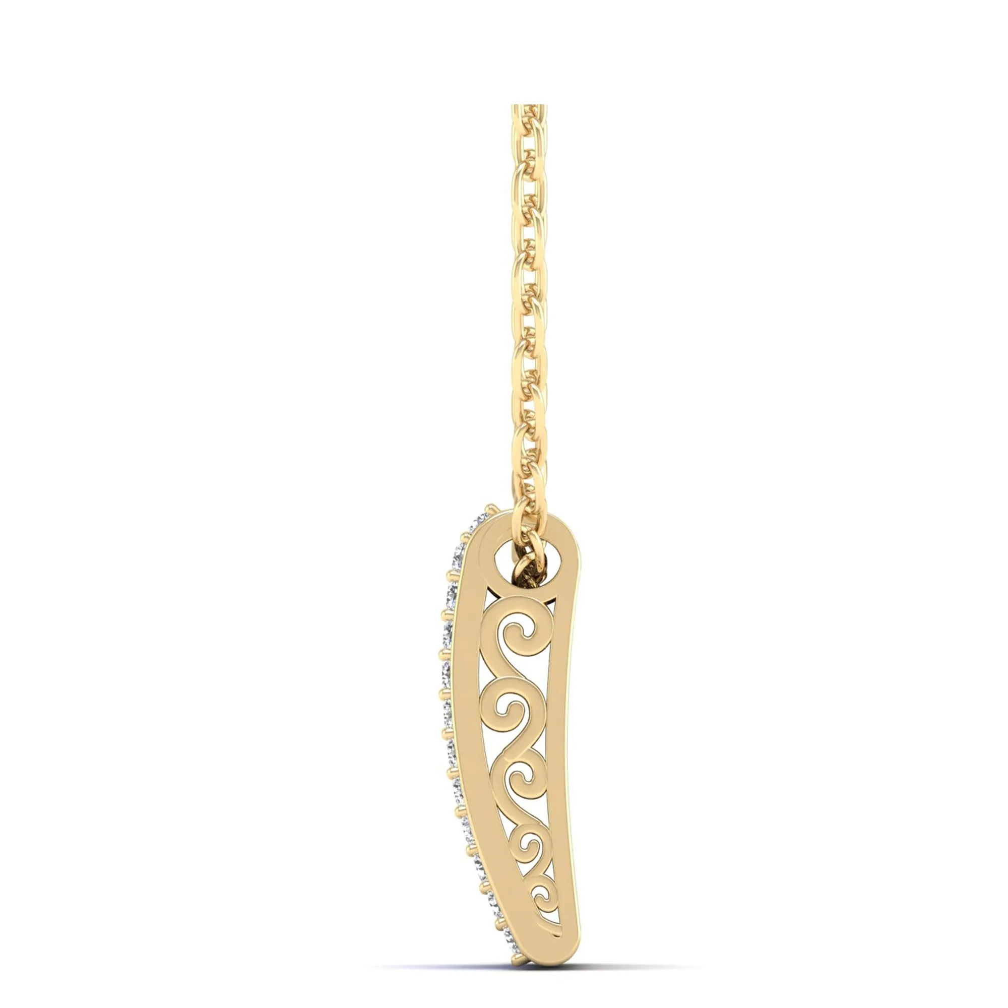 Tapered Sapphire and Diamond Pendant