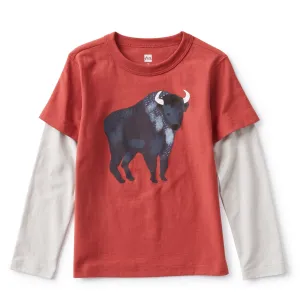 Tea Collection Bison Layered Graphic Tee - Size 12