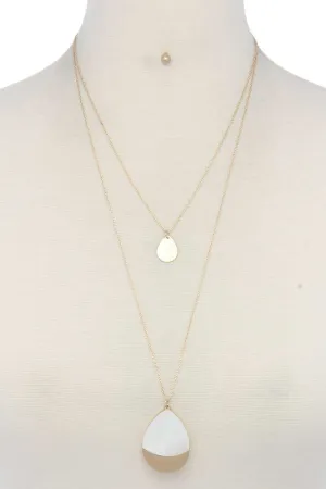 Teardrop Shape Layered Necklace