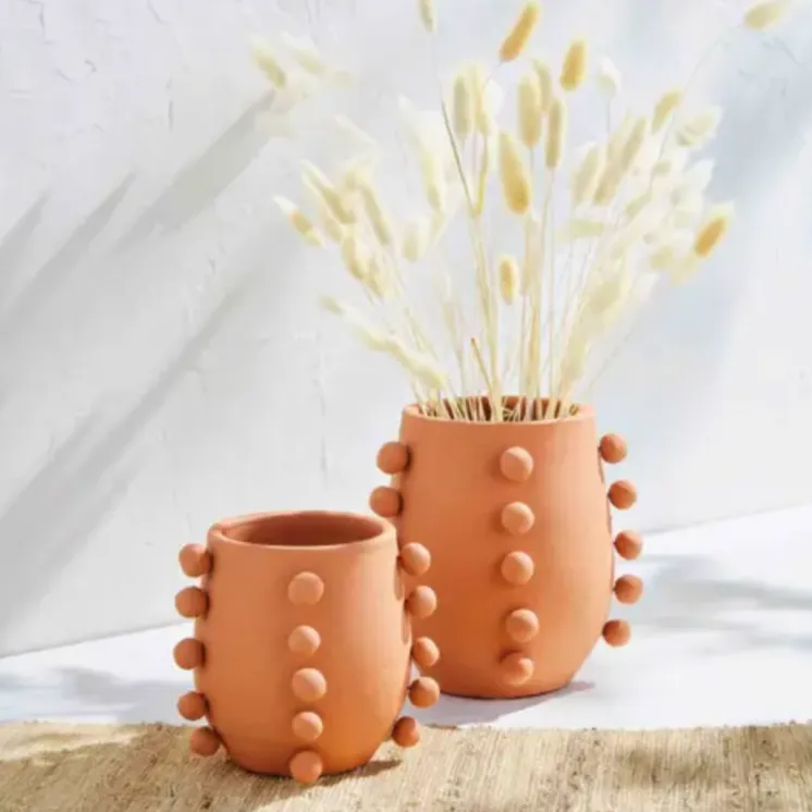 Terracotta Beaded Vase