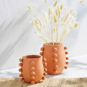 Terracotta Beaded Vase