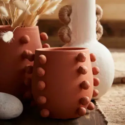 Terracotta Beaded Vase