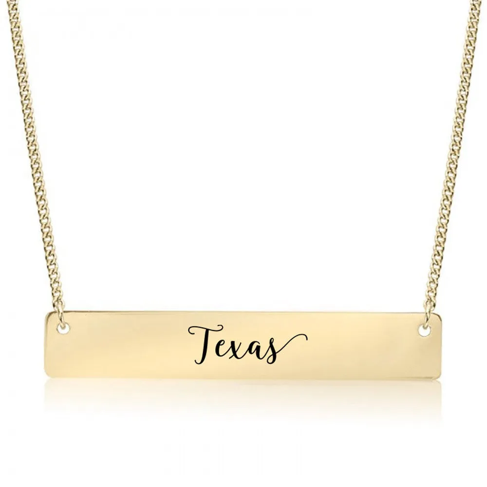 Texas Gold / Silver Bar Necklace