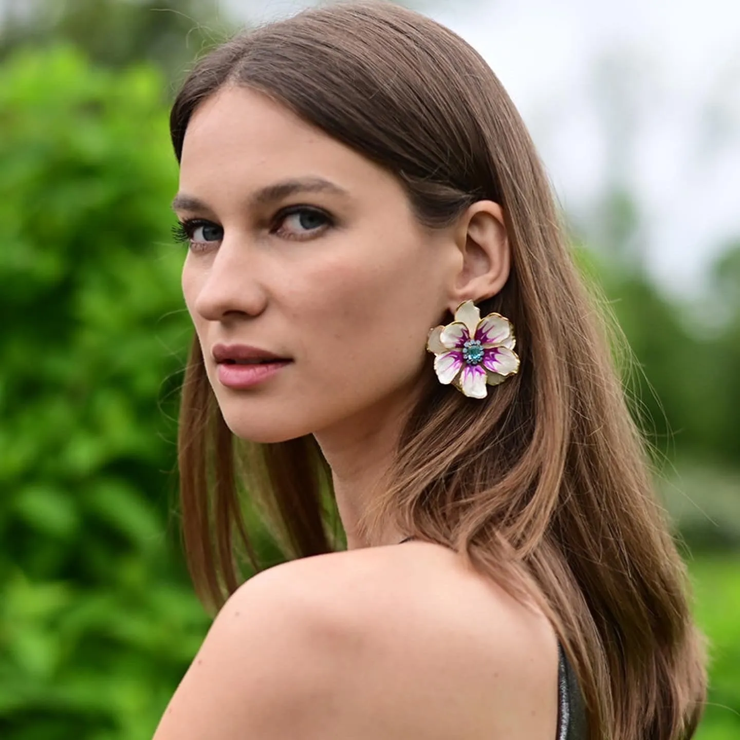The Pink Reef cashmere large hand painted jewel box florals