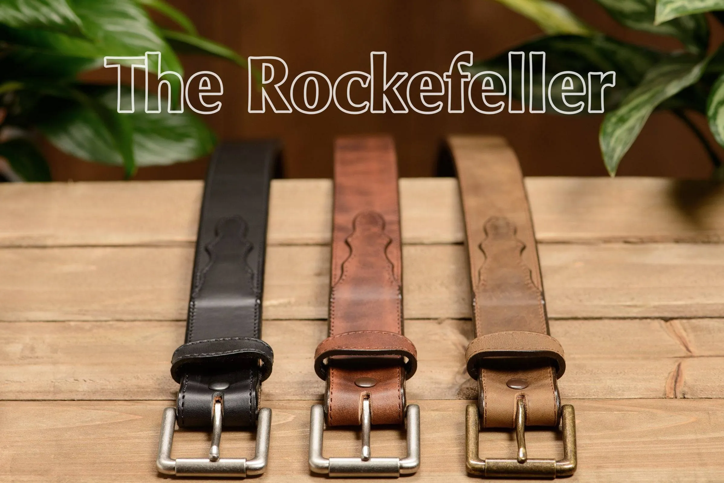 The Rockefeller: Brown Stitched Oil Tanned With Scalloped Ends 1.50"