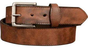 The Rockefeller: Brown Stitched Oil Tanned With Scalloped Ends 1.50"