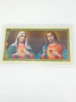 The Sacred Hearts Laminated Holy Card (Plastic Covered)