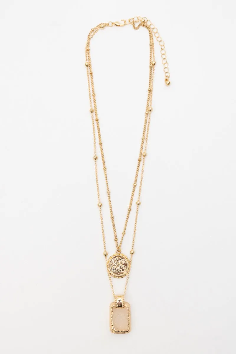 The Tatiana Layered Stone Necklace