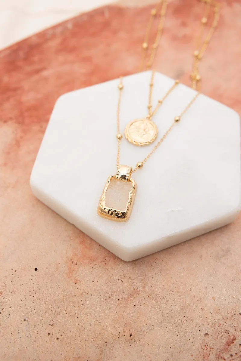 The Tatiana Layered Stone Necklace