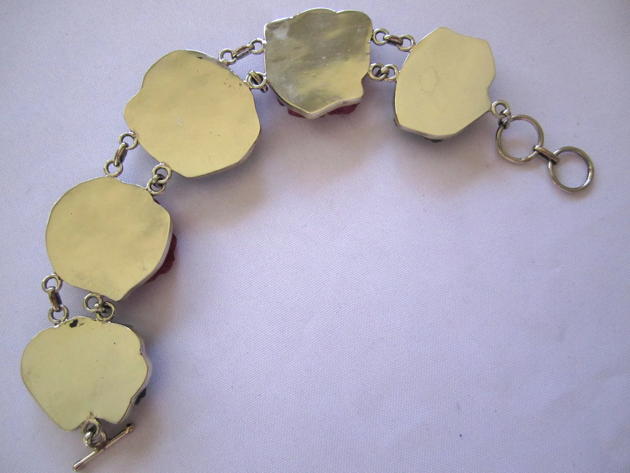 Tibetan Bracelet, Titanium Druzy Linked