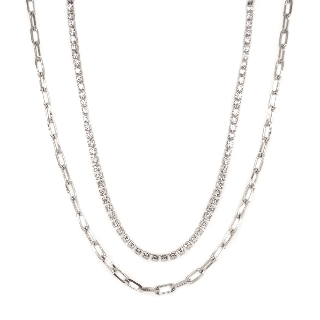 Tina Tennis X Paperclip Necklace