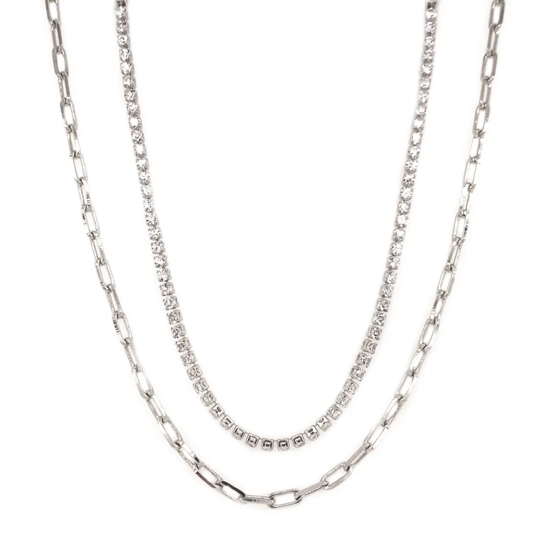 Tina Tennis X Paperclip Necklace