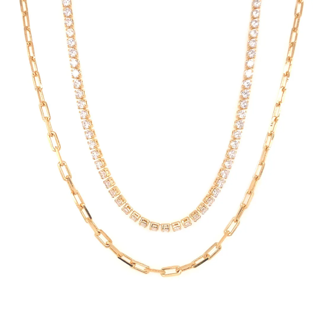 Tina Tennis X Paperclip Necklace