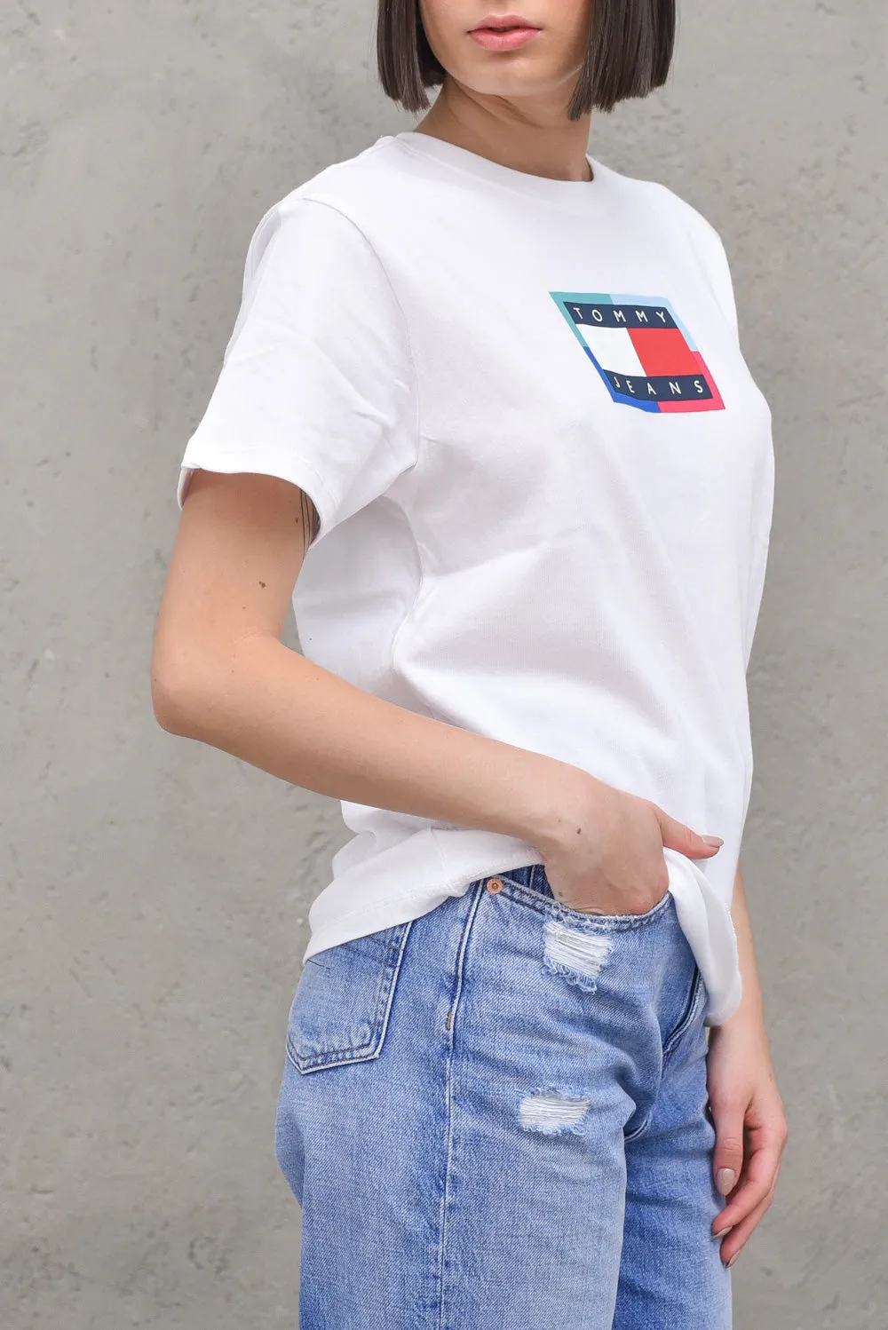 Tjm Relaxed Multi Flag Tee - White