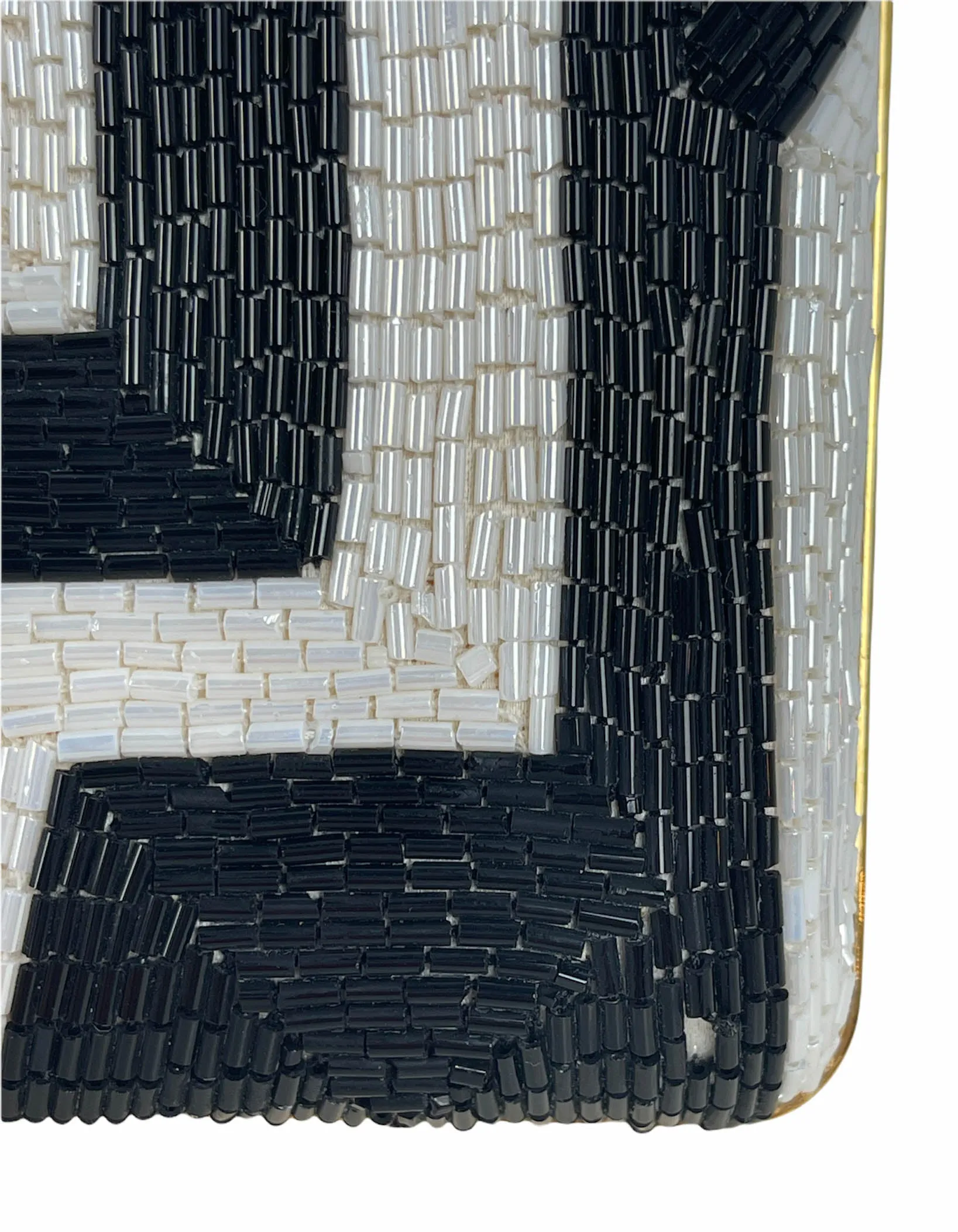 Tom Ford Black & White Beaded Ring Clutch Bag