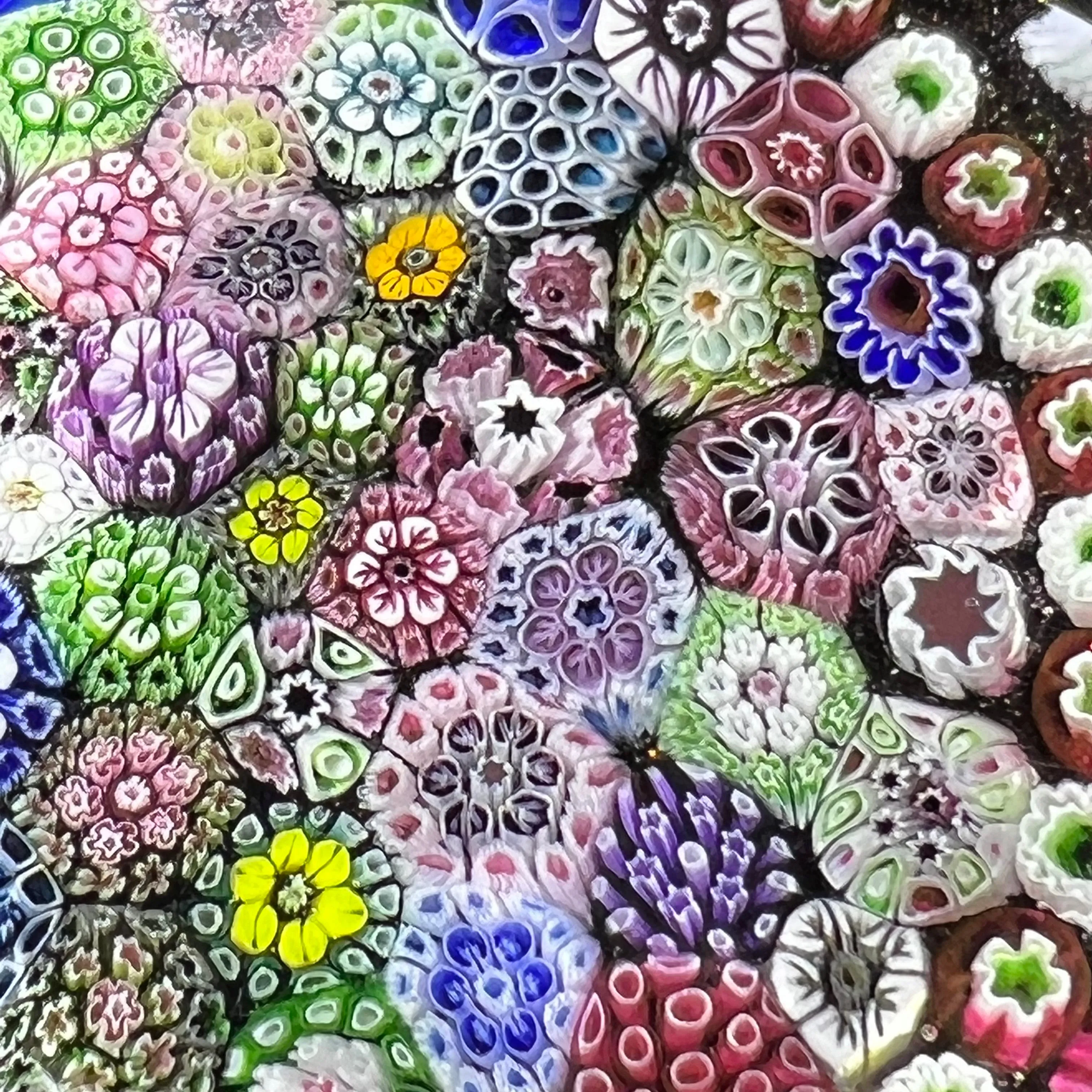 Tomasz Gondek 2021 Glass Art Paperweight Faceted Closepack Complex Millefiori Plaque