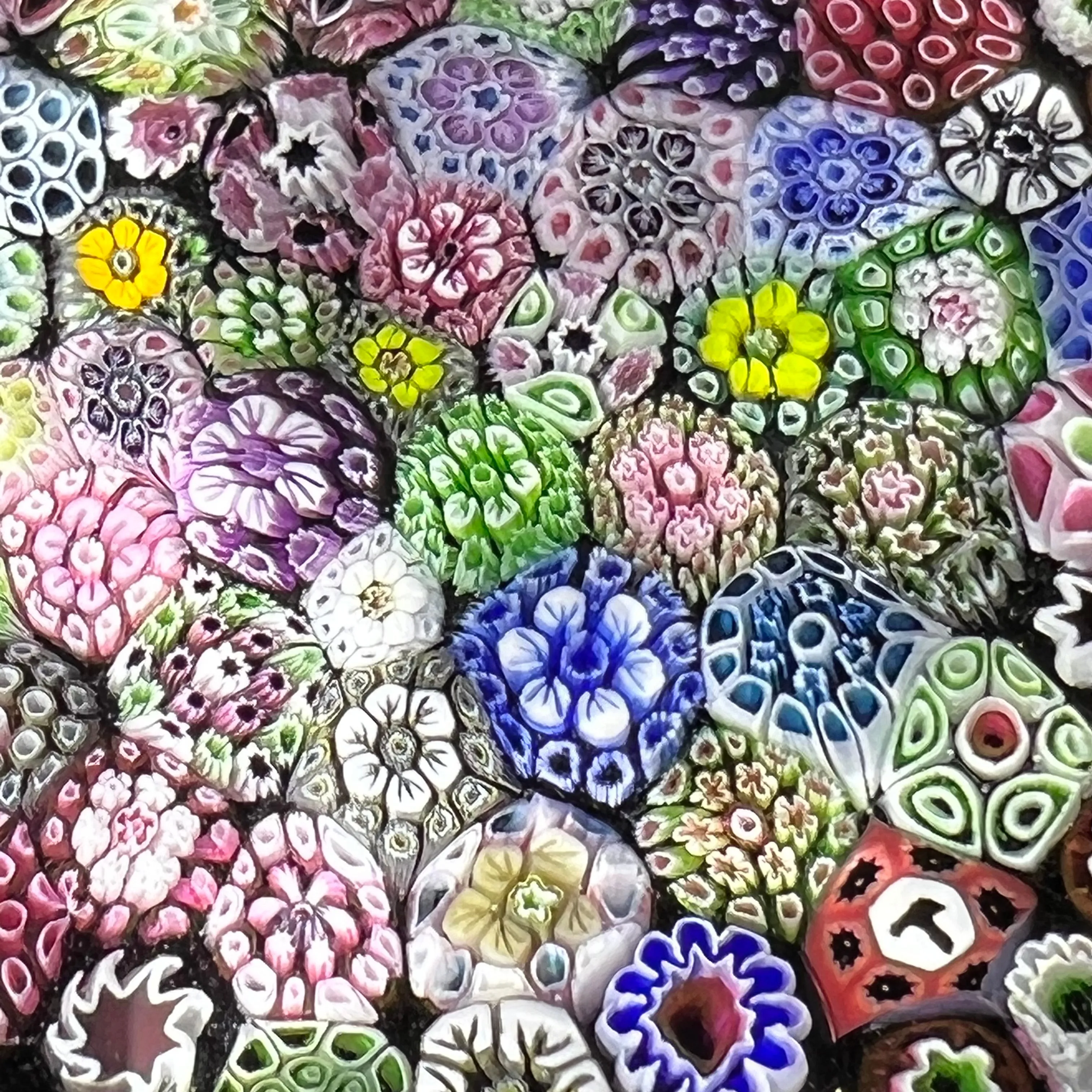 Tomasz Gondek 2021 Glass Art Paperweight Faceted Closepack Complex Millefiori Plaque