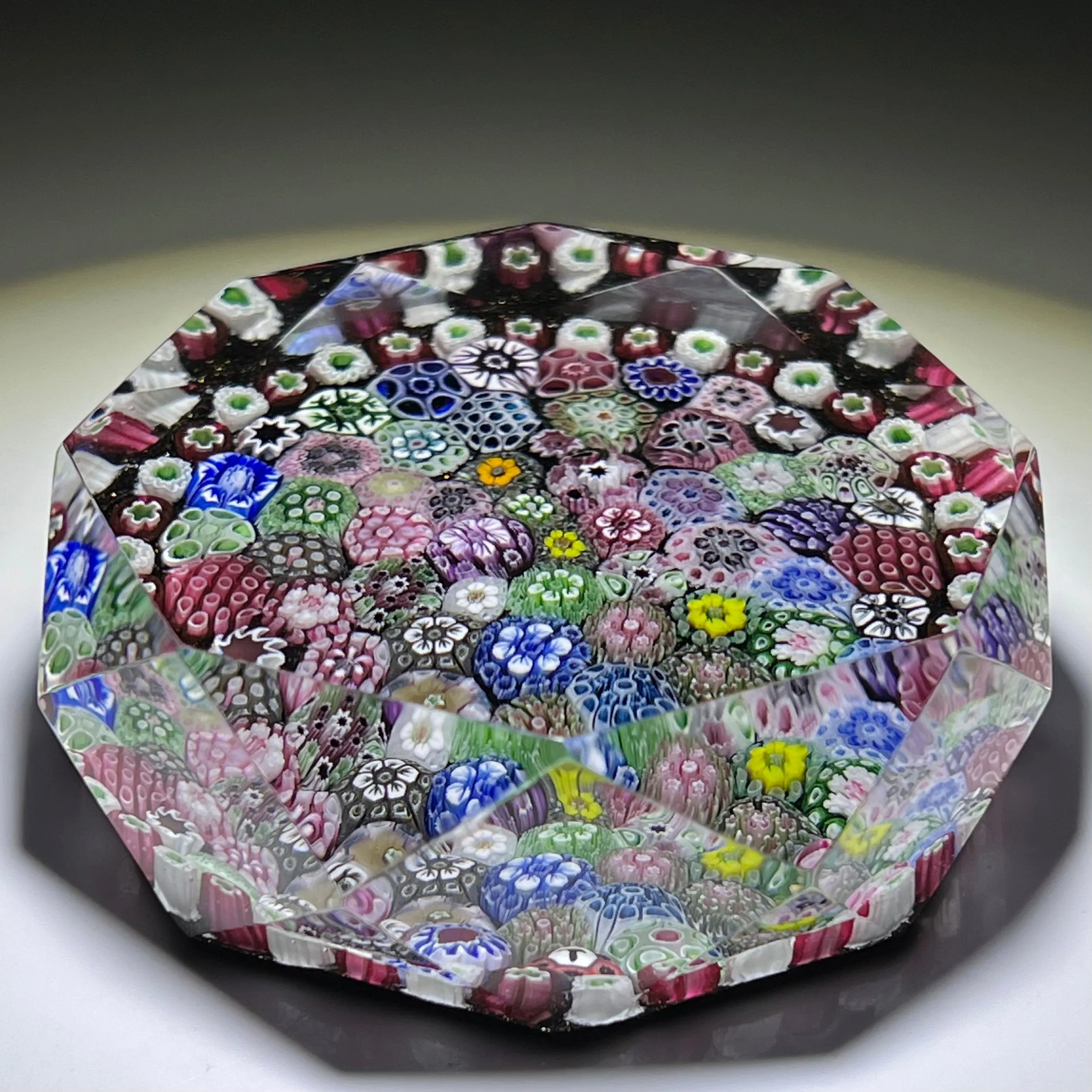Tomasz Gondek 2021 Glass Art Paperweight Faceted Closepack Complex Millefiori Plaque