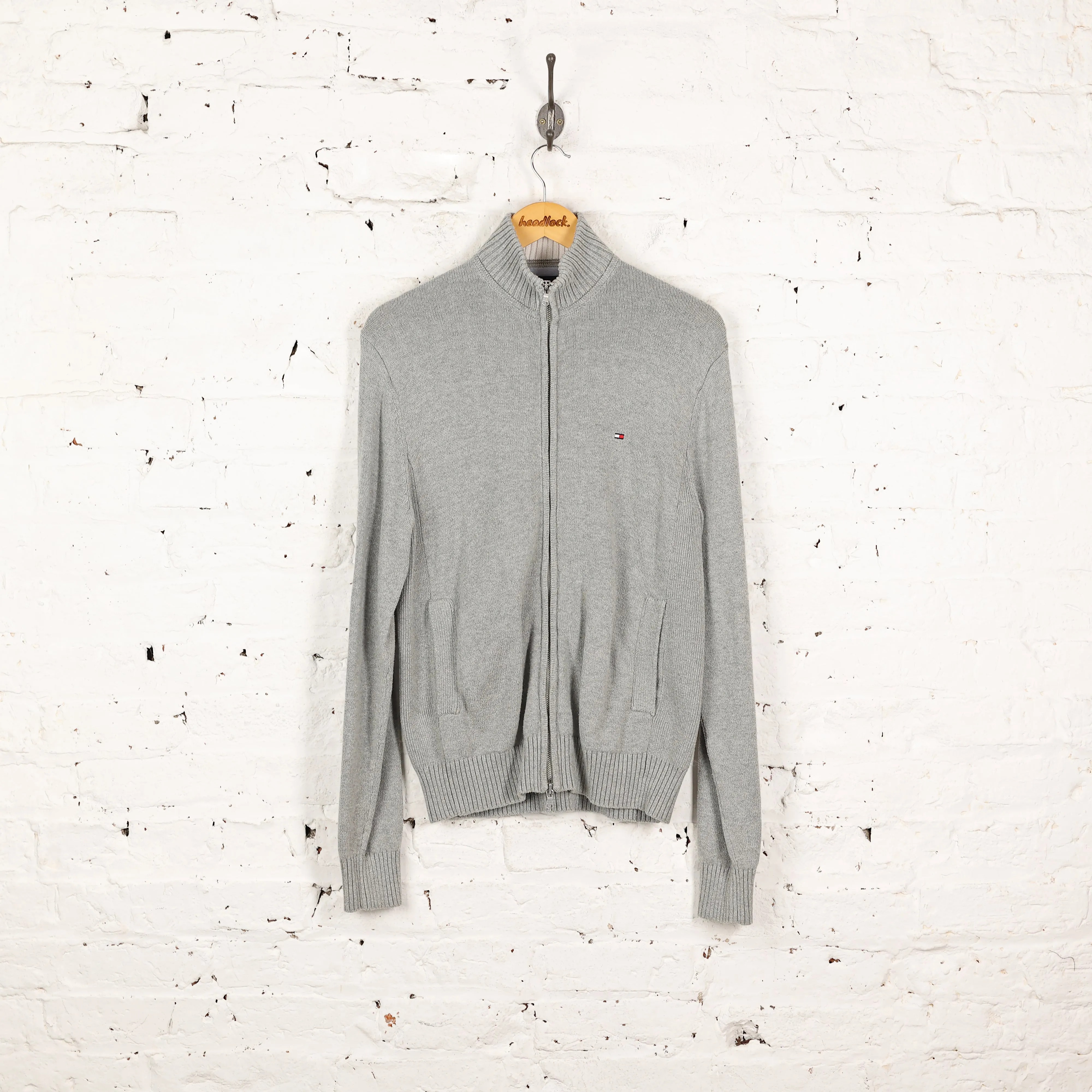 Tommy Hilfiger Zip Up Knit Jacket - Grey - S