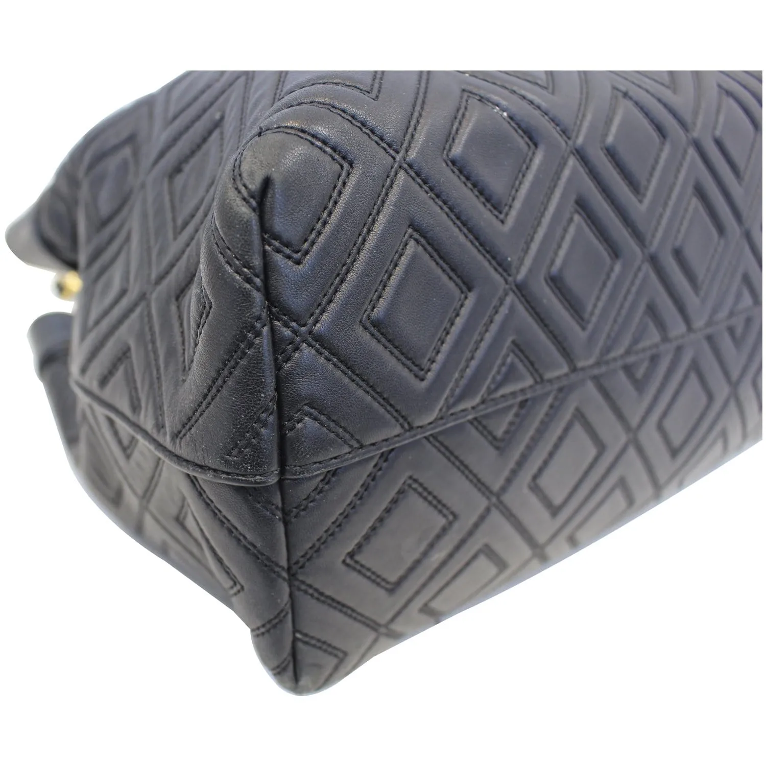TORY BURCH Large Fleming Black Leather Tote Bag