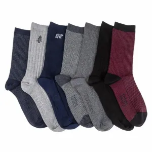 Totes Isotoner 7 DAYS OF THE WEEK Mens Ankle Socks Multi Texture: One Size