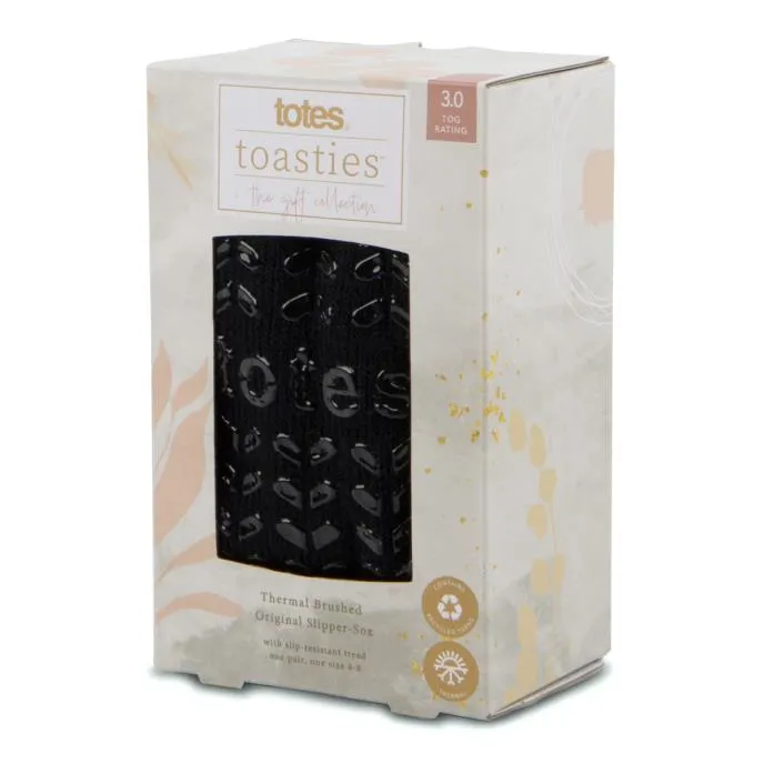 Totes Isotoner RECYCLED 3.0 TOG THERMAL ORIGINAL Womens Socks Black