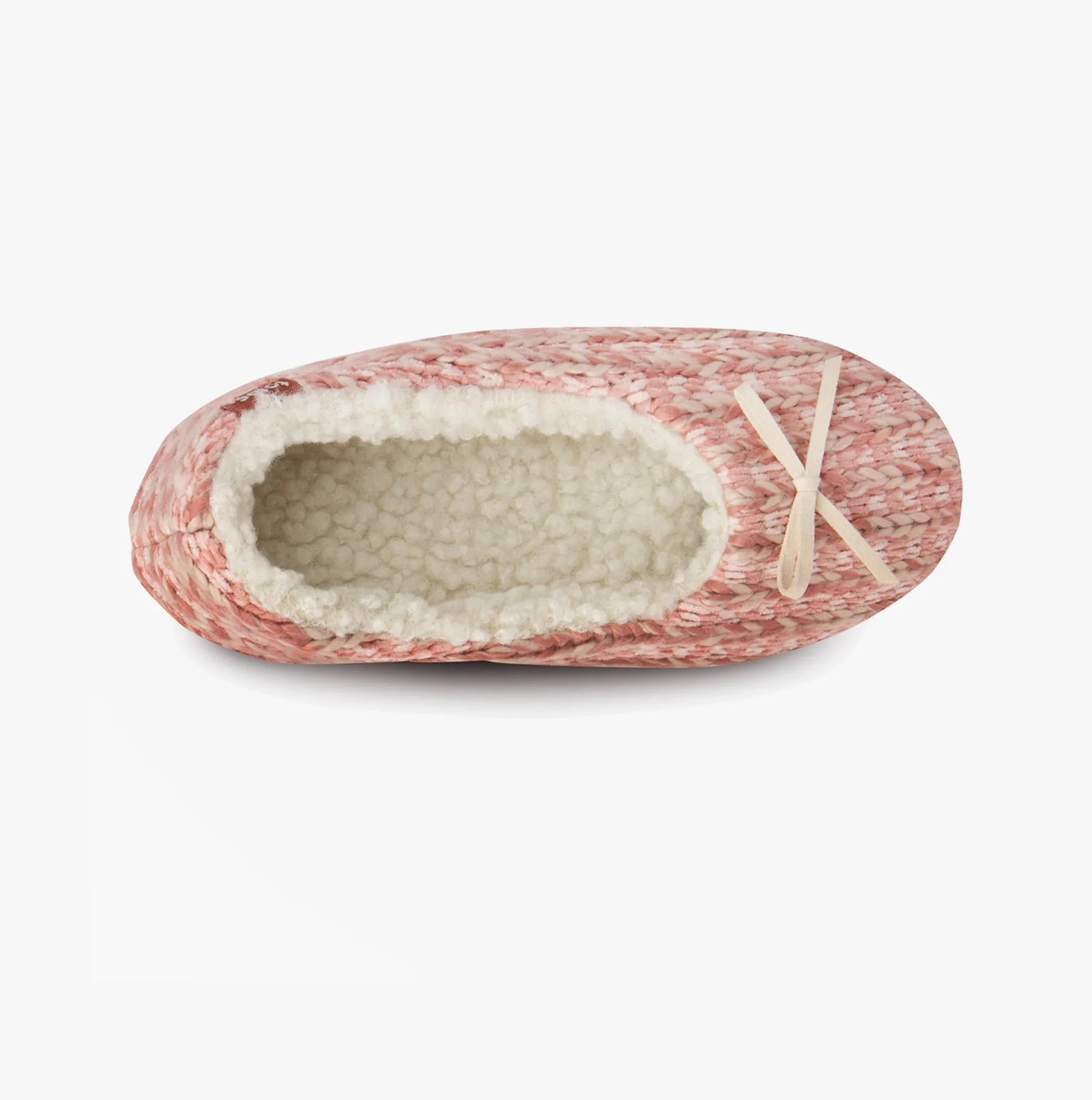 Totes Toasties KNITTED Ballet Slippers Womens Pink